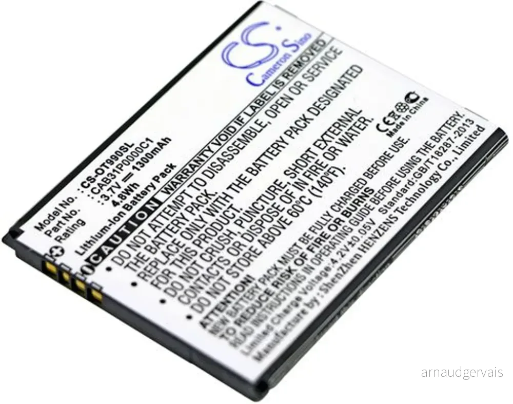 Batteri til Alcatel One Touch Pop C1, 3.7V, 1300 mAh v:8587607