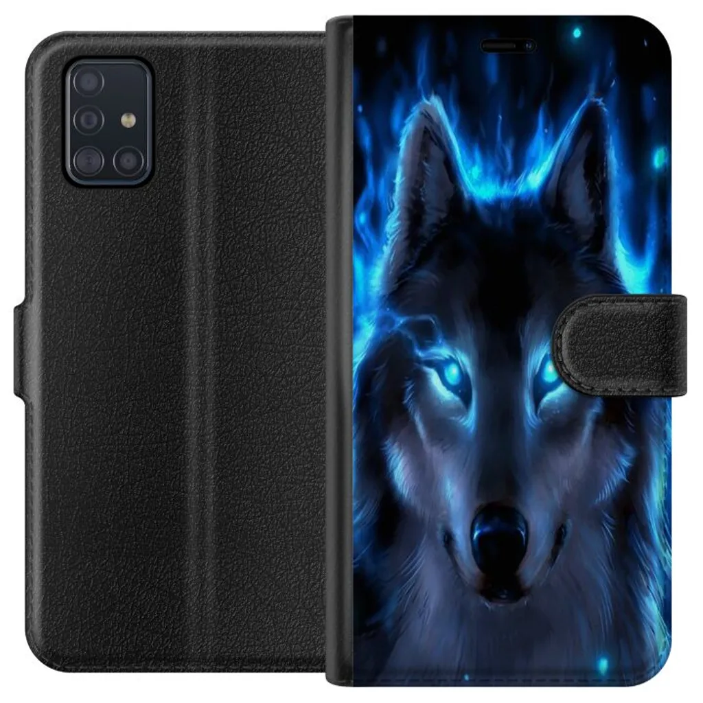 Samsung Galaxy A51 Sort Lommebokdeksel Blå Varg v:9269692