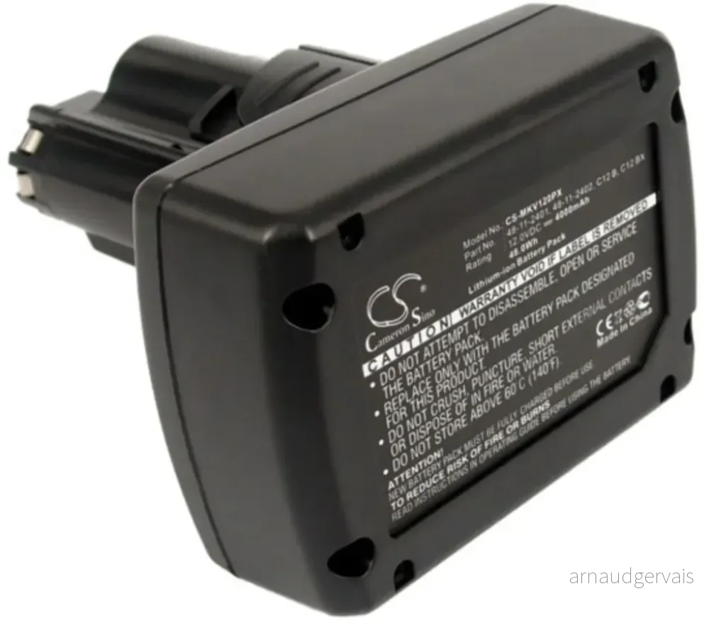 Batteri til Milwaukee M12 BD-202C, 12,0V, 4000mAh v:9196651