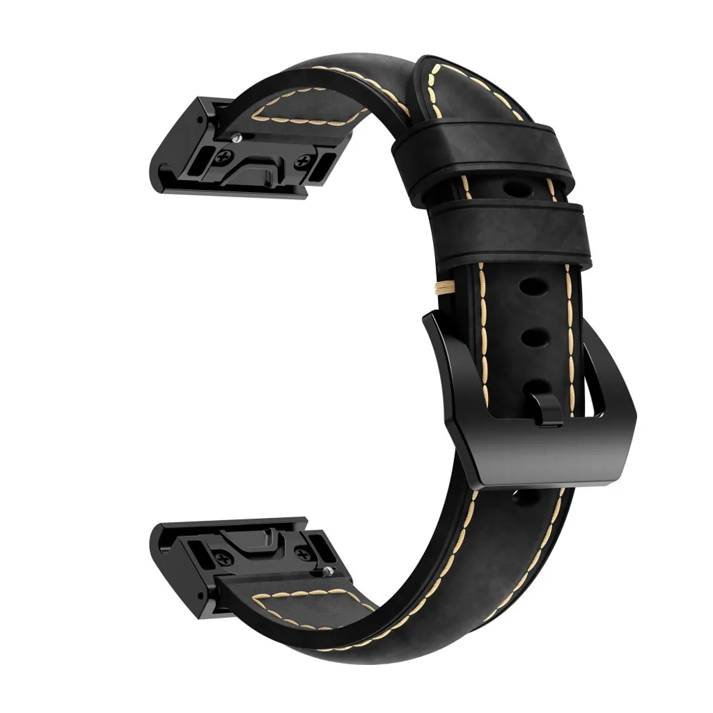 Garmin Fenix 5X Klokkereim i ekte skinn – Svart v:4050451