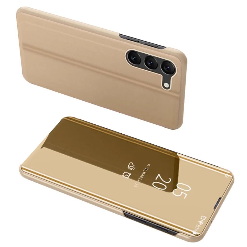 Samsung Galaxy S23 etui med et speil – Gullfarget v:5024674