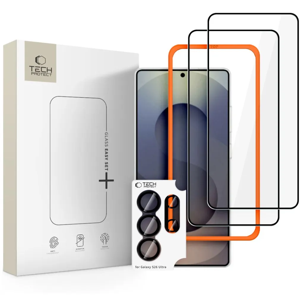 Tech-Protect Easy Set+ Skjerm & Linsebeskytter 3-paking til Samsung Galaxy S26 Ultra v:5037179 Tech-Protect Easy Set+ Skjerm & Linsebeskytter 3-paking til Samsung Galaxy S26 Ultra v:5037179