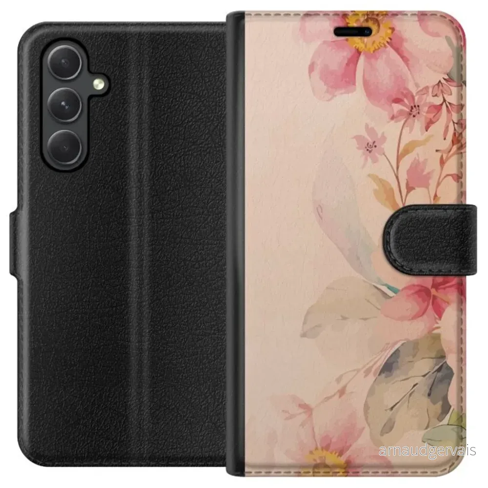 Samsung Galaxy A35 Sort Lommebokdeksel Färgsprakande Blommor v:3255288