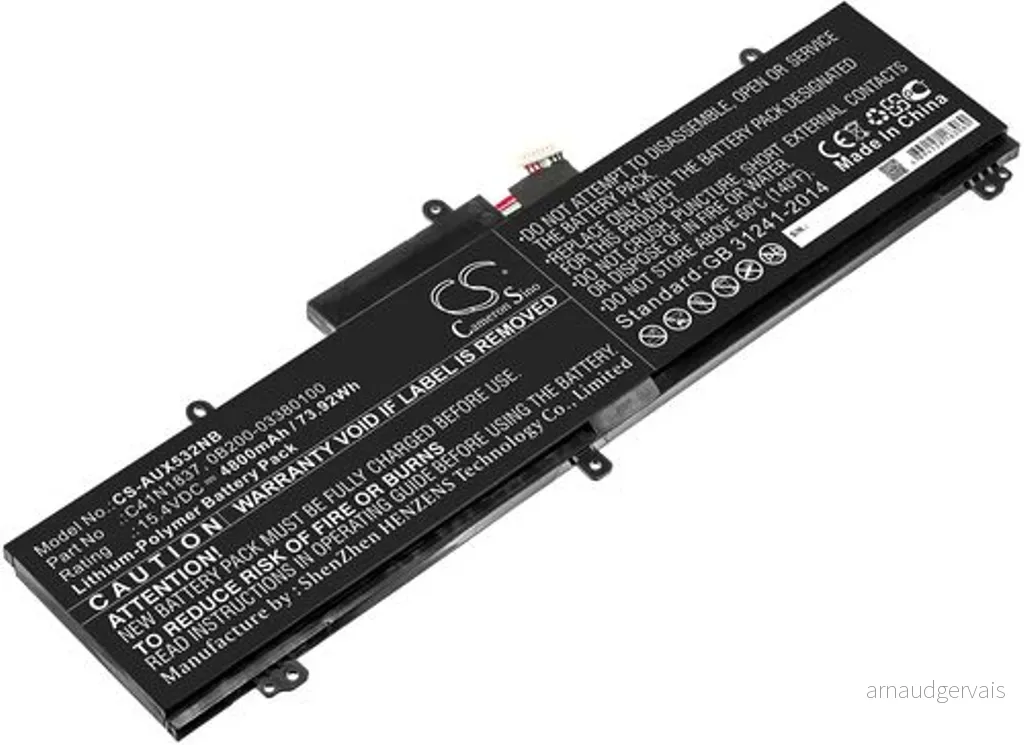 Batteri til Asus ROG Zephyrus S15 GX502LXS, 15.4V, 4800 mAh v:3703611