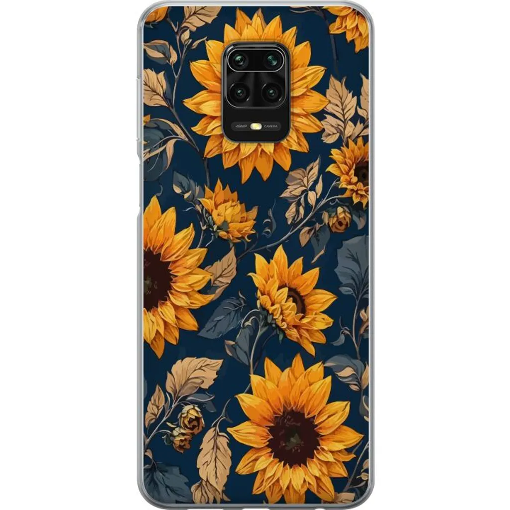 Xiaomi Redmi Note 9S Gjennomsiktig Telefondeksel Solrosor v:3814940