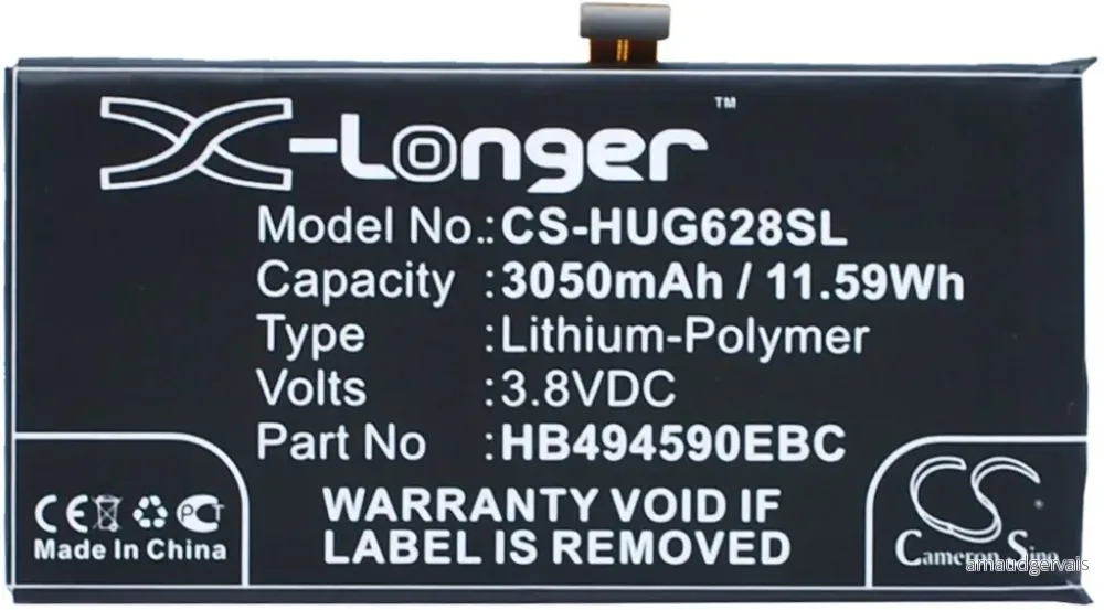 Batteri til HB494590EBC for Huawei, 3.8V, 3050 mAh v:7011752