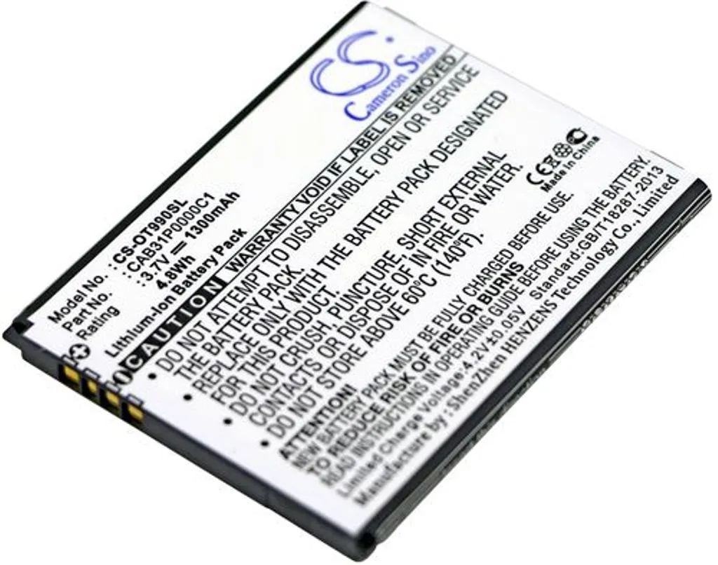 Batteri til Alcatel OT-903D, 3.7V, 1300 mAh v:8062722