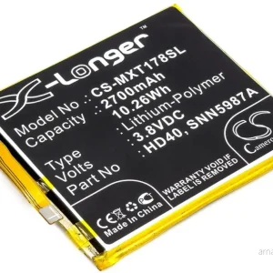 Batteri til HD40 for Motorola, 3.8V, 2700 mAh v:2873099 Batteri til HD40 for Motorola, 3.8V, 2700 mAh v:2873099