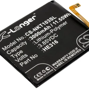 Batteri til Nokia TA-1000, 3.85V, 3000 mAh v:7485929 Batteri til Nokia TA-1000, 3.85V, 3000 mAh v:7485929