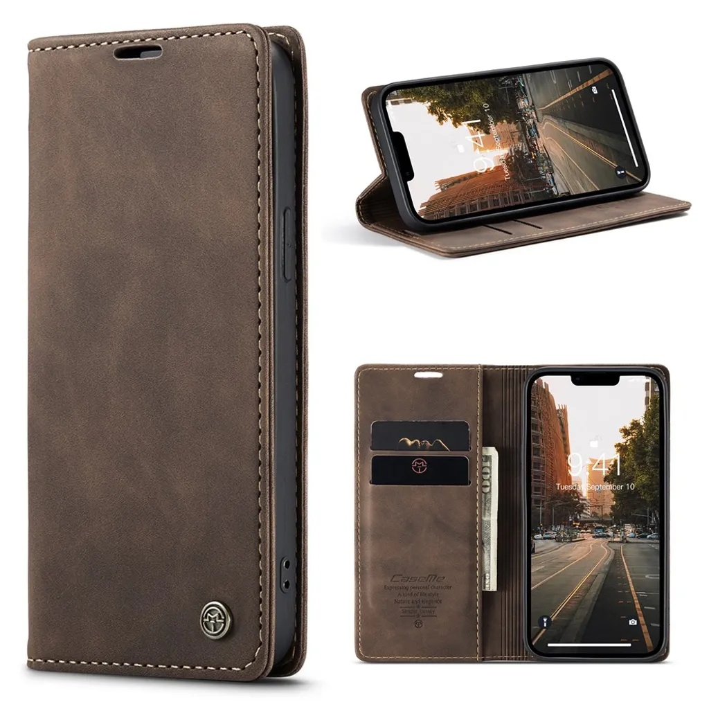 CASEME iPhone 15 Lommeboketui – Brun v:9750186