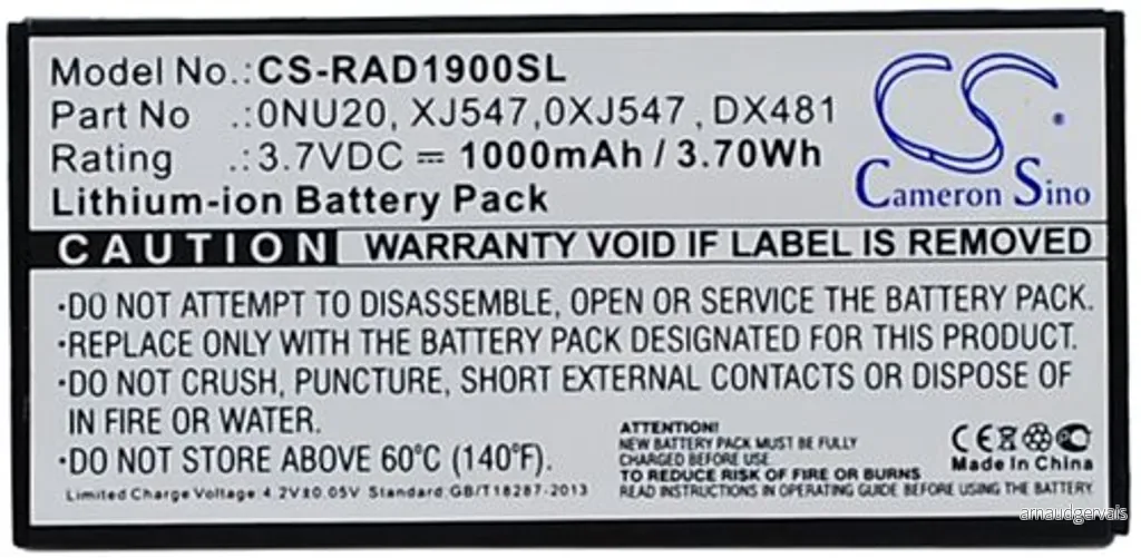 Batteri til Dell PowerEdge R905, 3.7V, 1000 mAh v:9703981