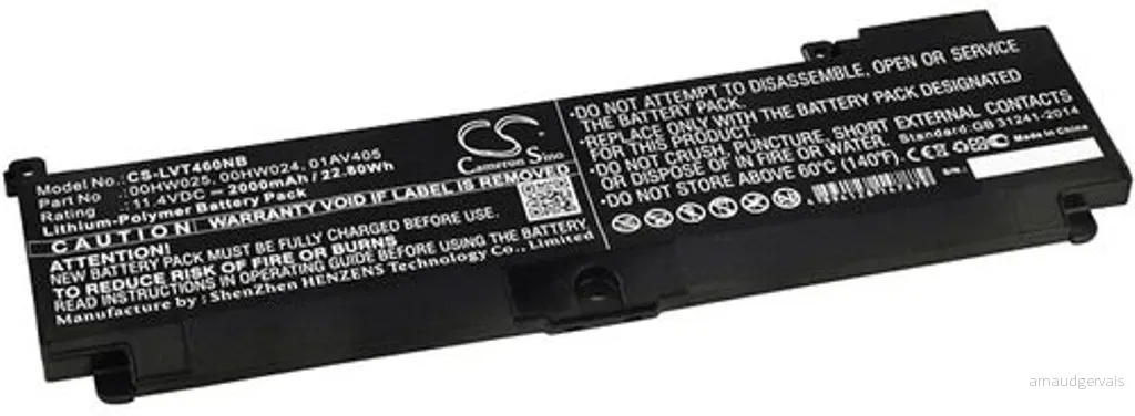 Batteri til Lenovo T460s-32CD, 11.4V, 2000 mAh v:1072345