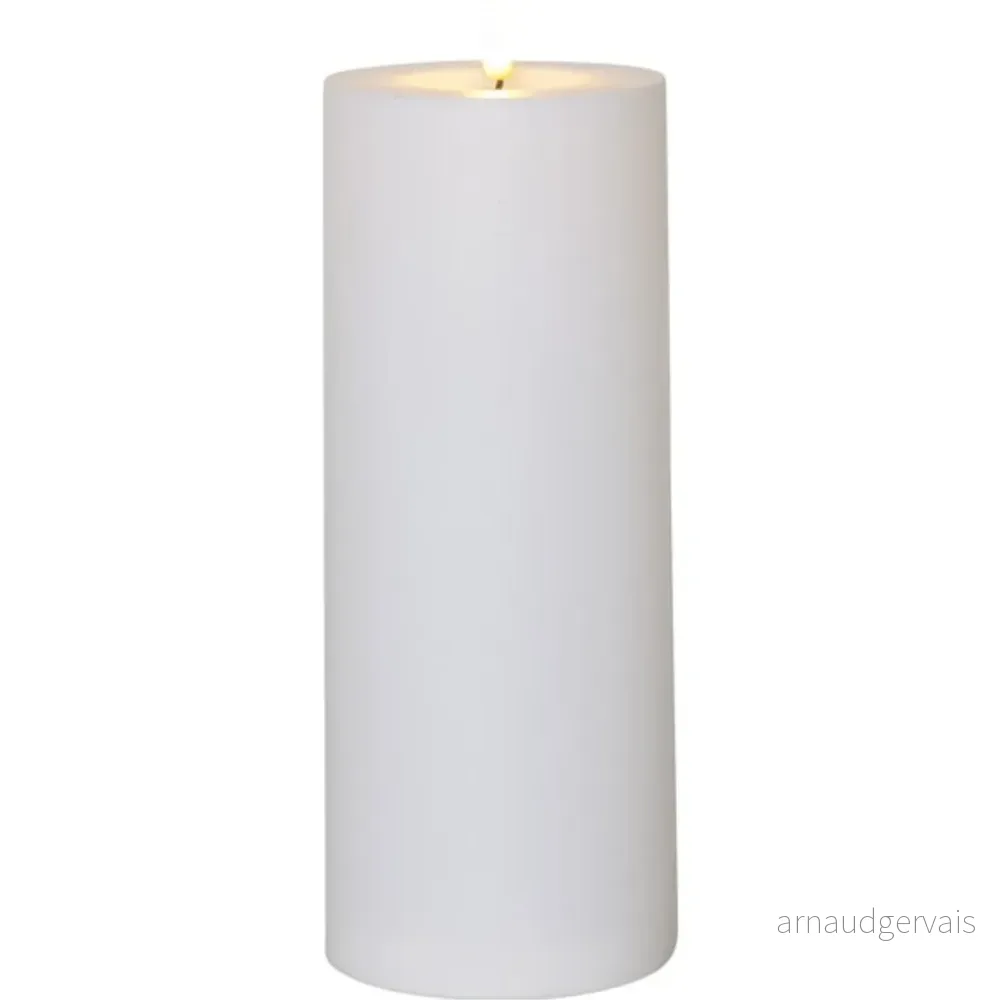 LED-lys Flamme Rak for utendørs bruk, 10 x 27,5 cm – Hvit v:9552774
