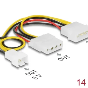Delock strømkabel 4-pins hann til 1 x 4-pins hunn + 1 x 3-pins hann (vifte) 14 cm v:5178359 Delock strømkabel 4-pins hann til 1 x 4-pins hunn + 1 x 3-pins hann (vifte) 14 cm v:5178359