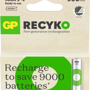 AAA Recyko GP 950mAh NI-MH – 4 pakke v:2304974 AAA Recyko GP 950mAh NI-MH – 4 pakke v:2304974