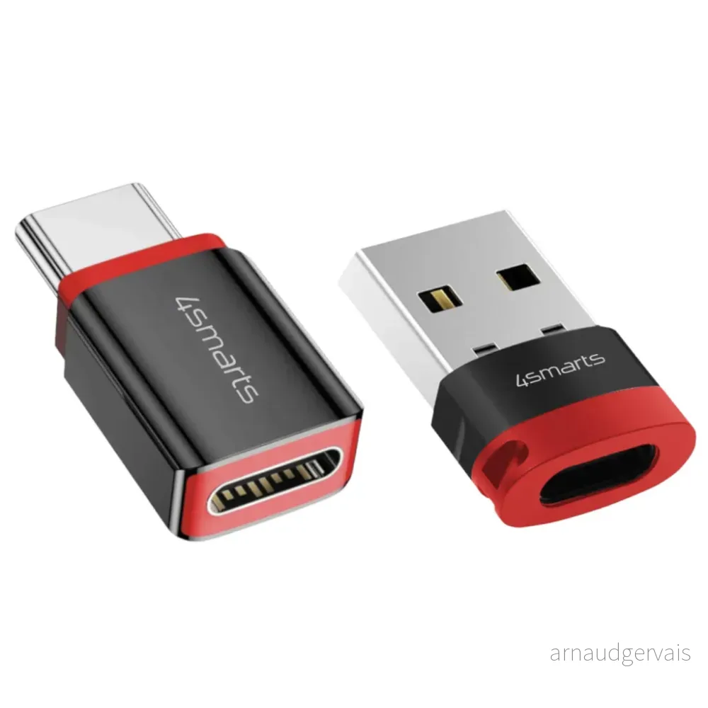 4Smarts Data Blocker Adaptersett USB-C til USB-A + USB-C, 2-pakning – Svart v:9114223
