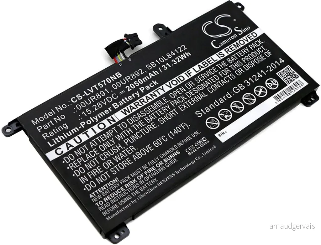 Batteri til Lenovo ThinkPad T570(20H9003BCD), 15.28V, 2050 mAh v:7834885