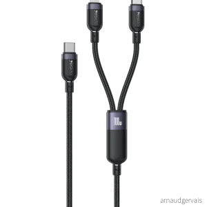 Yesido 2-i-1 USB-C til USB-C / Lightning ladebord 100W, 1,2m v:8352319 Yesido 2-i-1 USB-C til USB-C / Lightning ladebord 100W, 1,2m v:8352319