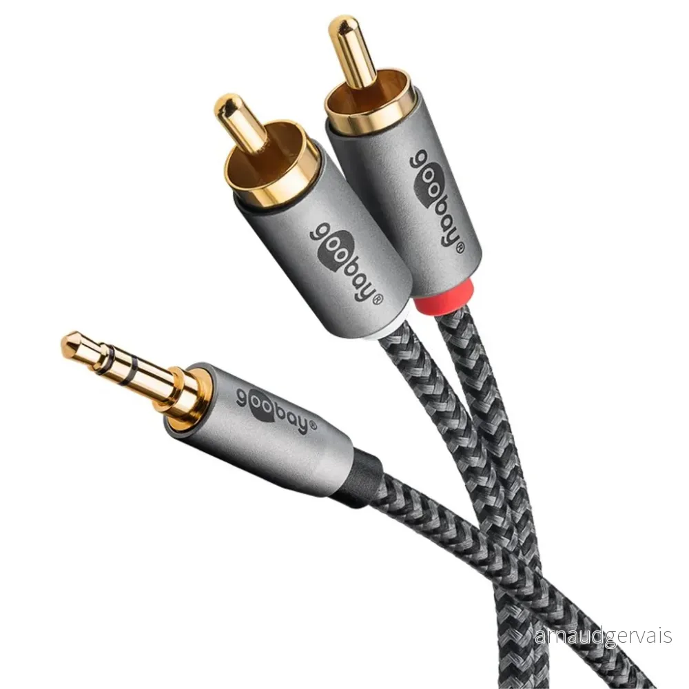 Goobay Lydadapterkabel AUX, 3,5 mm jack til stereo RCA-plugg, 3m v:3434985