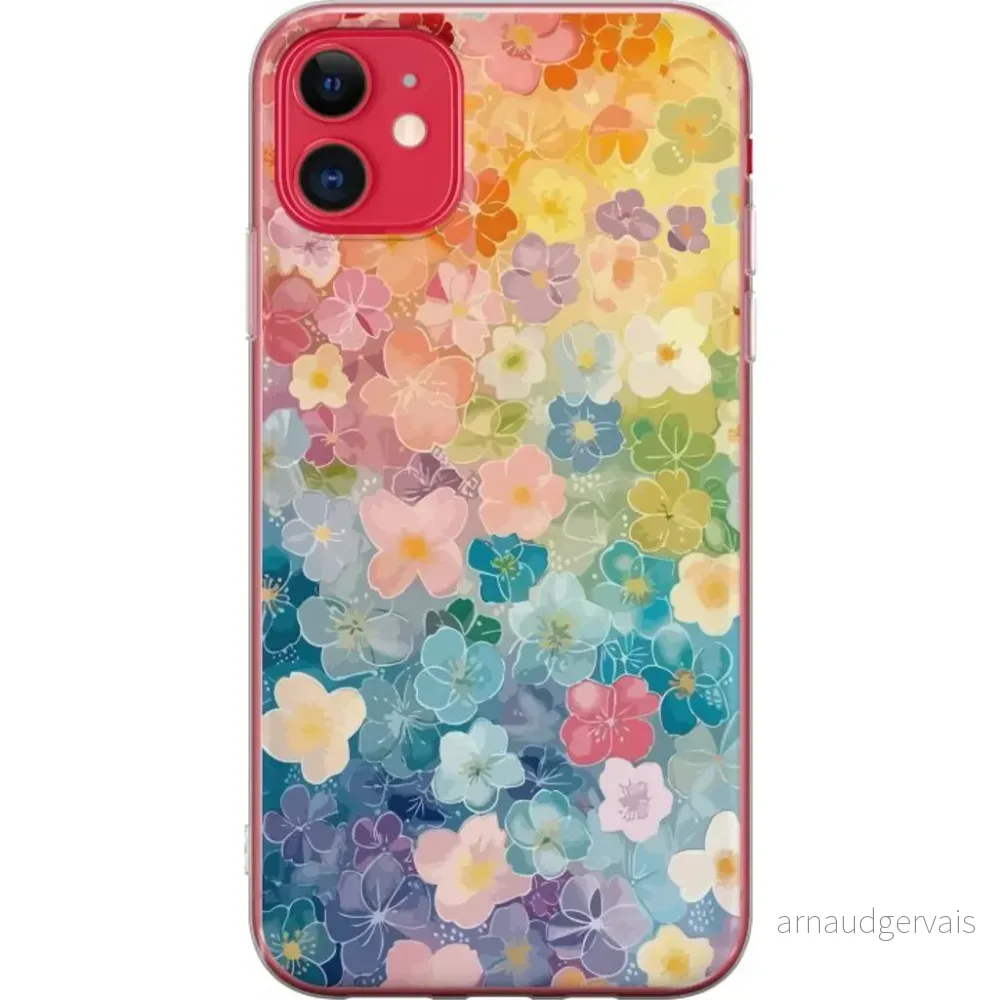 Apple iPhone 11 Gjennomsiktig Telefondeksel Miniatyrblommor v:4418788