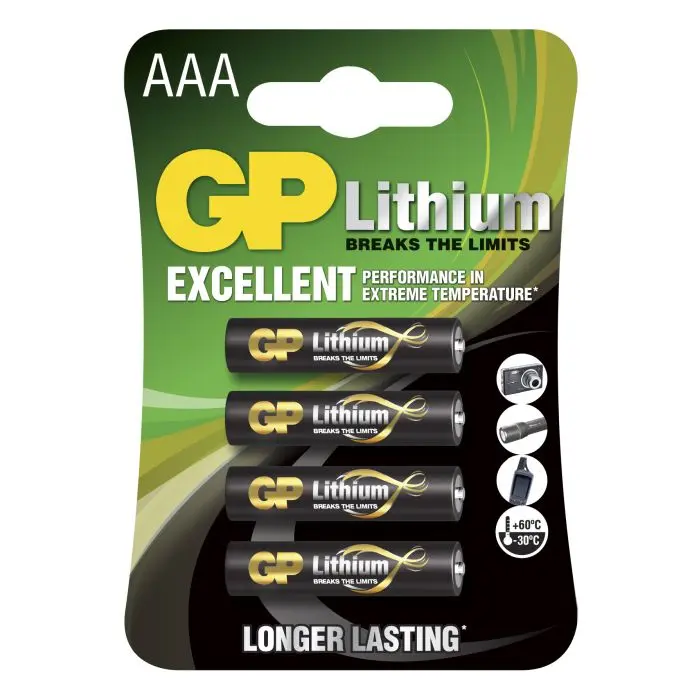 AAA 1,5V Lithium 4-pakning GP v:7569505 AAA 1,5V Lithium 4-pakning GP v:7569505