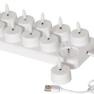 LED-telys 12-pakning Flamme Charge – Oppladbare v:4734340