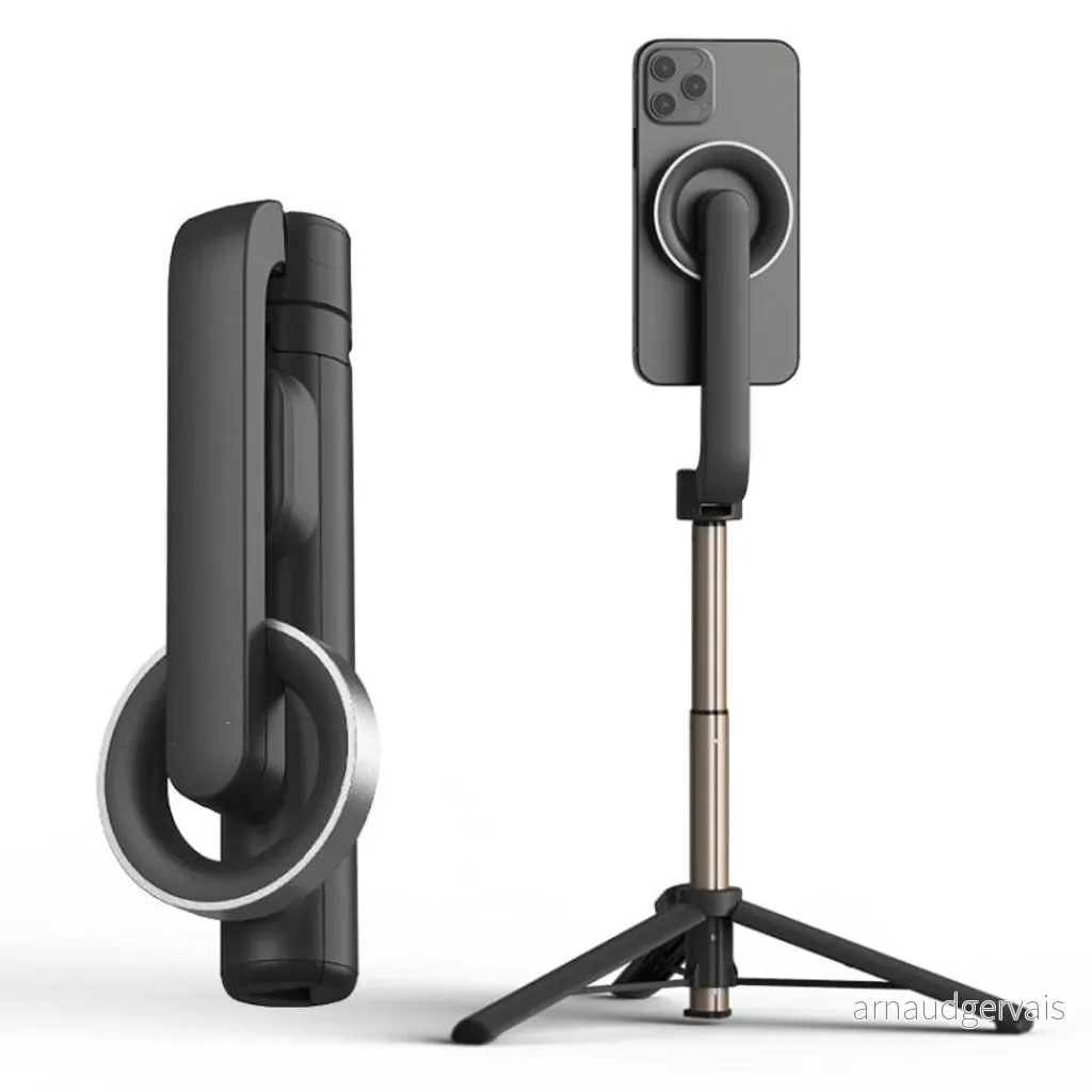 Magnetisk selfiestang/stativ med fjernkontroll, 61 cm – svart v:1832388
