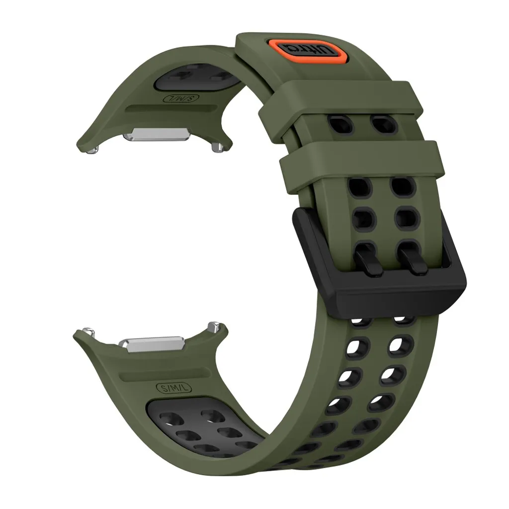Samsung Galaxy Watch Ultra/Ultra2 Tofarget silikon klokkerem med dobbel spenne – Grønn/Svart v:7870349 Samsung Galaxy Watch Ultra/Ultra2 Tofarget silikon klokkerem med dobbel spenne – Grønn/Svart v:7870349