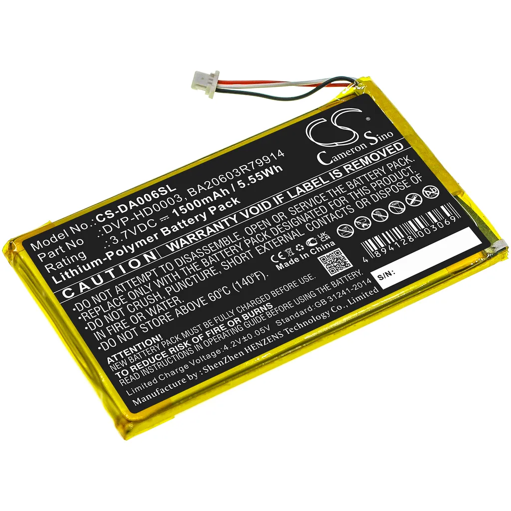 Batteri til Creative Zen Vision M, 3,7V, 1500mAh v:8663140