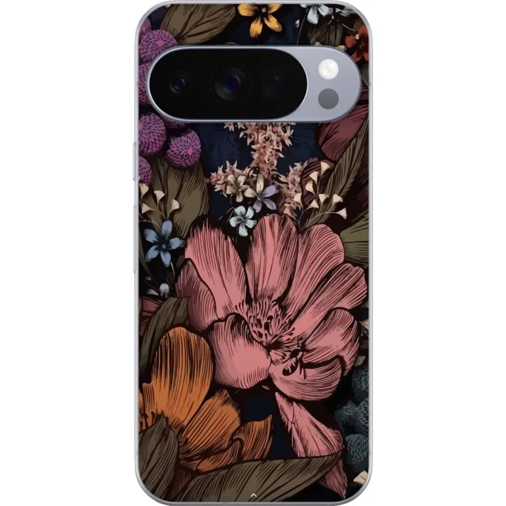 Google Pixel 10 Pro XL Gjennomsiktig Telefondeksel Tecknade blommor v:6722242