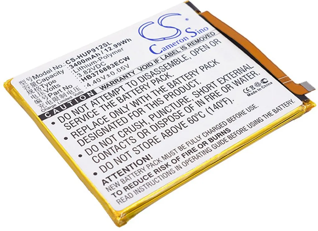 Batteri til HB376883EBW for Huawei, 3.82V, 3400 mAh v:6023602