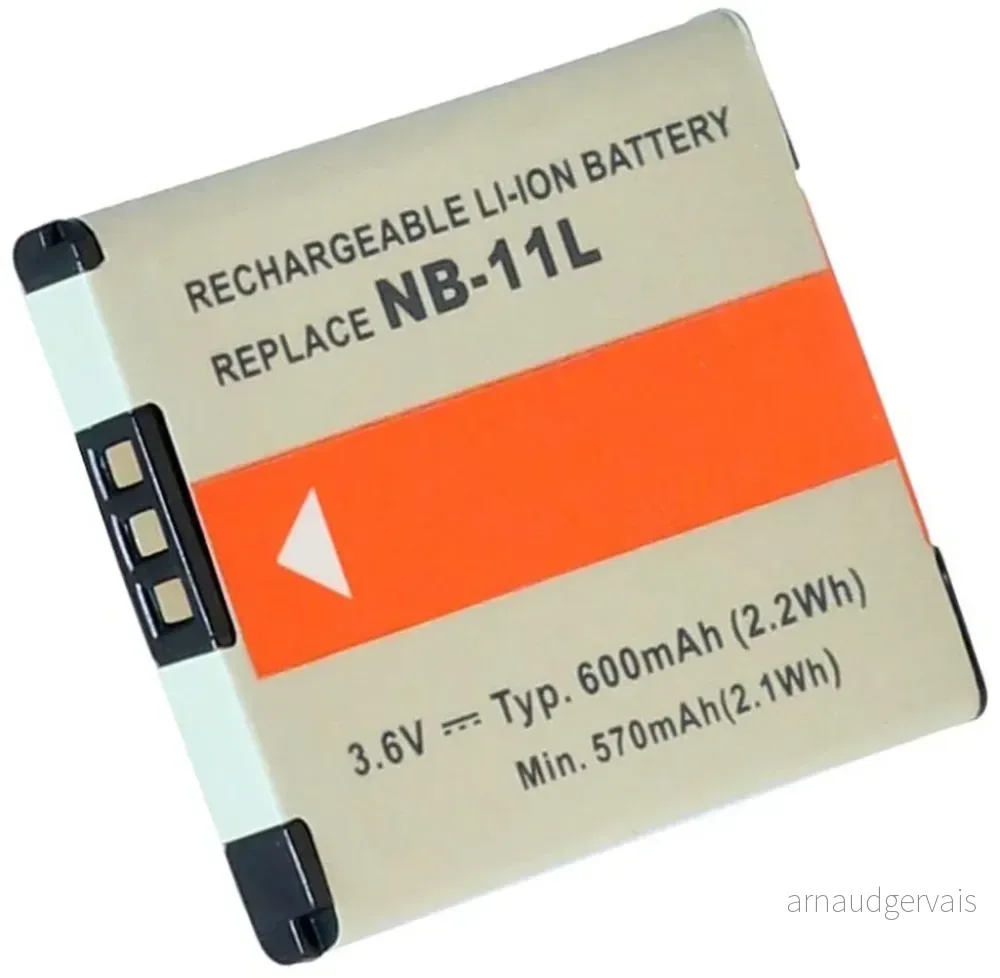 Batteri til NB11L for Canon, 3.6V (3.7V), 600 mAh v:6424050