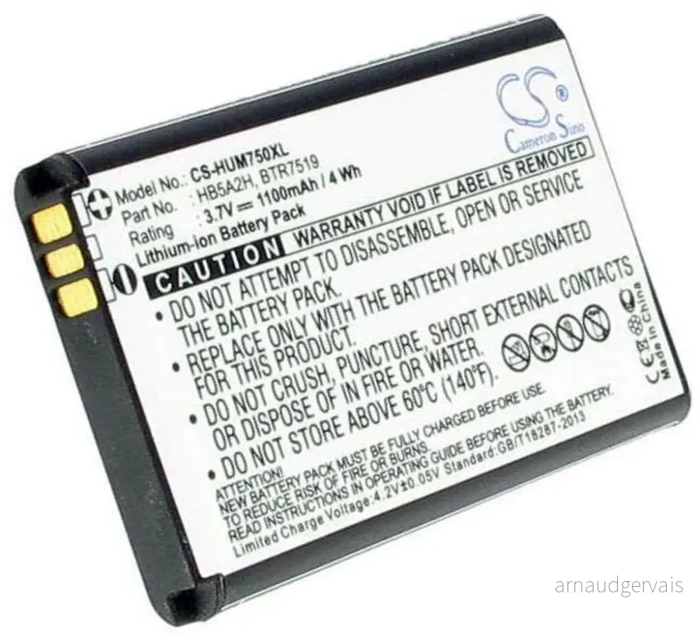 Batteri til Huawei E5805, 3.7V (3.6V), 1100 mAh v:7310070