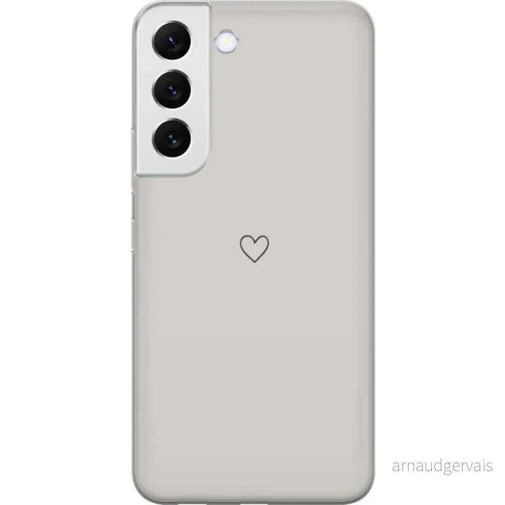 Samsung Galaxy S22+ 5G Gjennomsiktig Telefondeksel Grått hjärta v:3029319