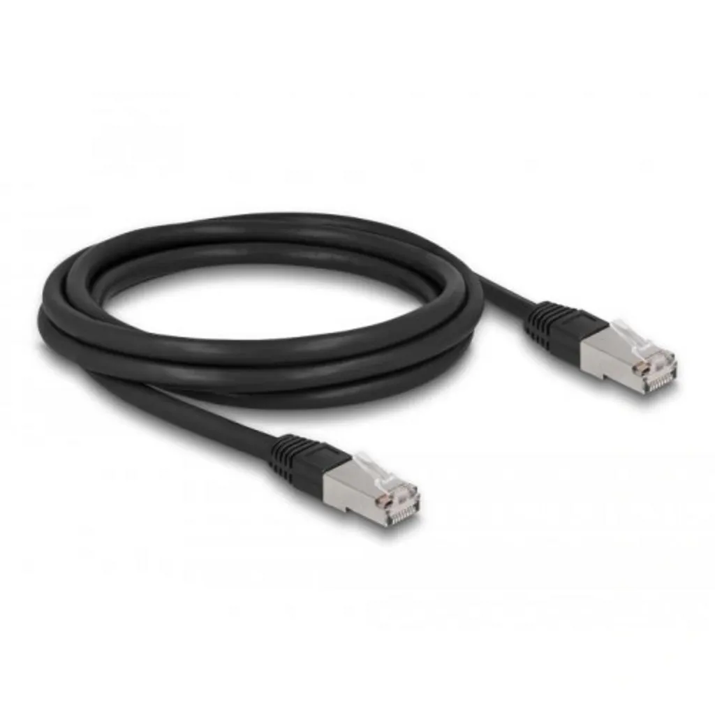 Delock Cat 6A S/FTP RJ45-kabel for utendørs bruk, 2 m – svart v:5085679