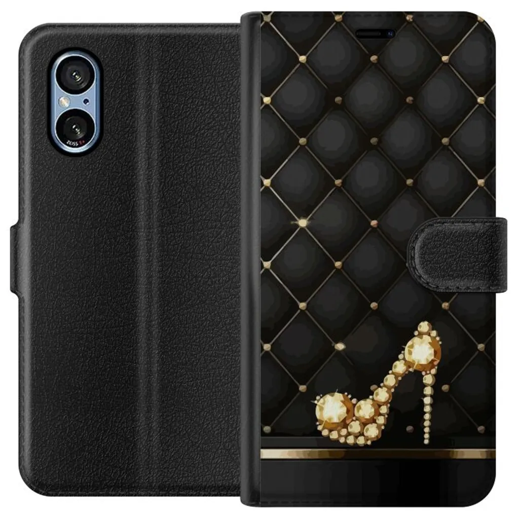 Sony Xperia 5 V Sort Lommebokdeksel Lyxig Sko v:5879326