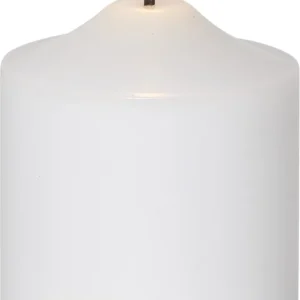 LED-BLOKKLYS MED FLAMME HVIT / 12 CM / TIMER v:1318625