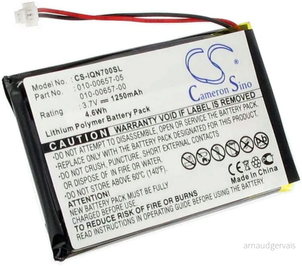Batteri til 010-00657-05 for Garmin, 3.6(3.7V), 1250 mAh v:9042039