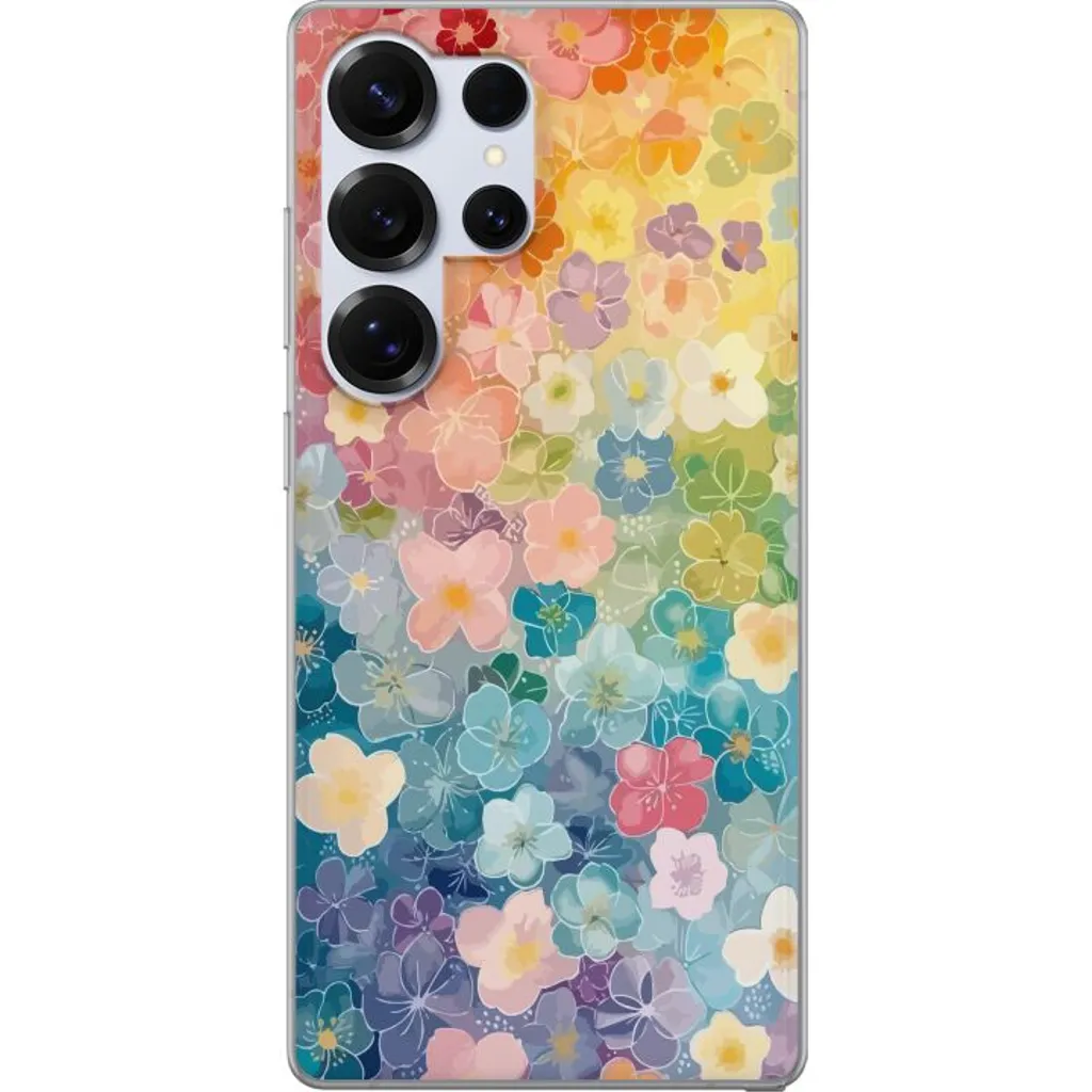 Samsung Galaxy S25 Ultra Gjennomsiktig Telefondeksel Miniatyrblommor v:9513184