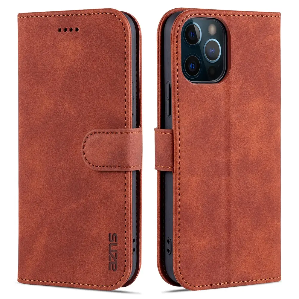AZNS iPhone 12 Pro Max premium lommebokdeksel – Brun v:6987832