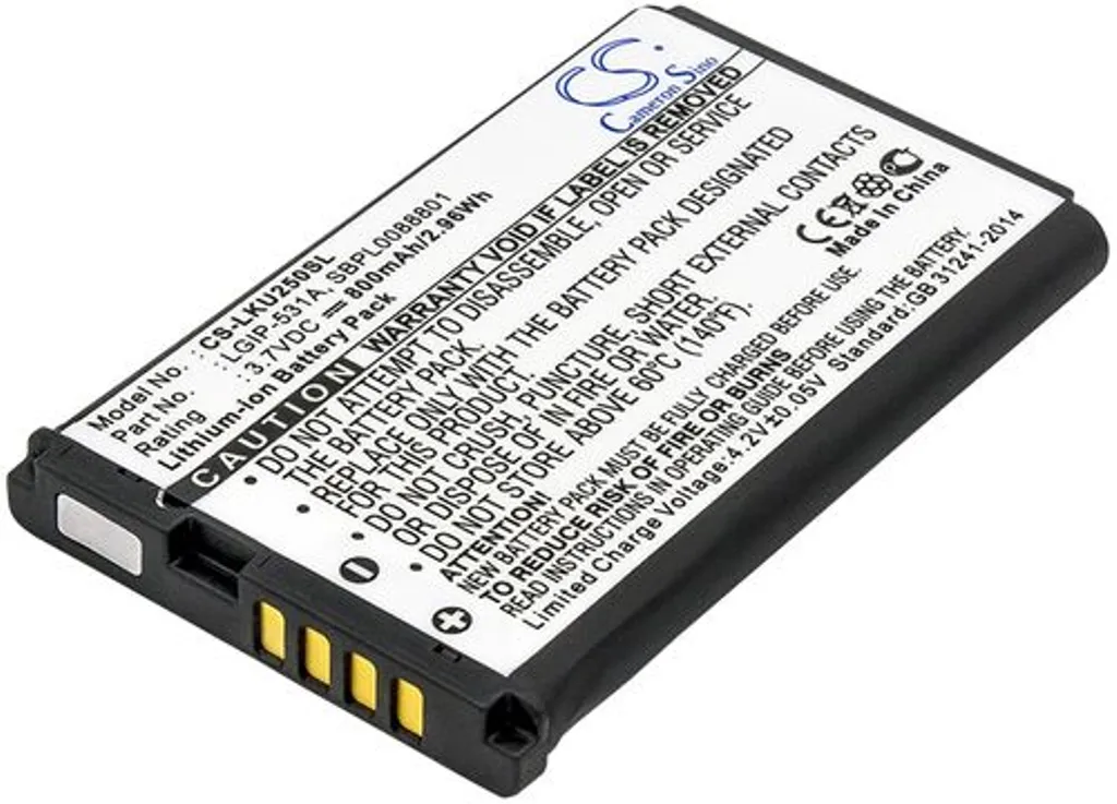 Batteri til LG KX300, 3.7V, 800 mAh v:7983723