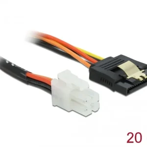 Delock P4 hann til SATA 15-pinners stikkontaktkabel, 20 cm v:9174397