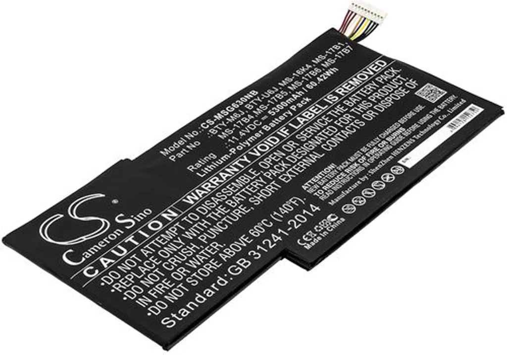Batteri til Msi 0016K2-614, 11.4V, 5300 mAh v:3243752