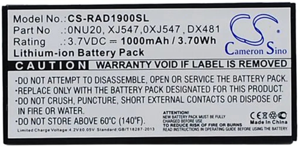 Batteri til T954J for Dell, 3.7V, 1000 mAh v:2987536