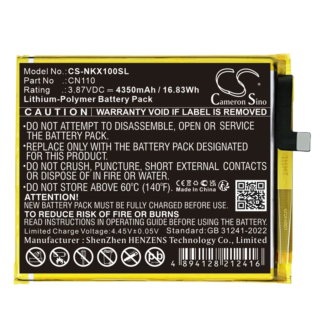 Batteri til CN110 for Nokia, 3.87V, 4350mAh v:7573321