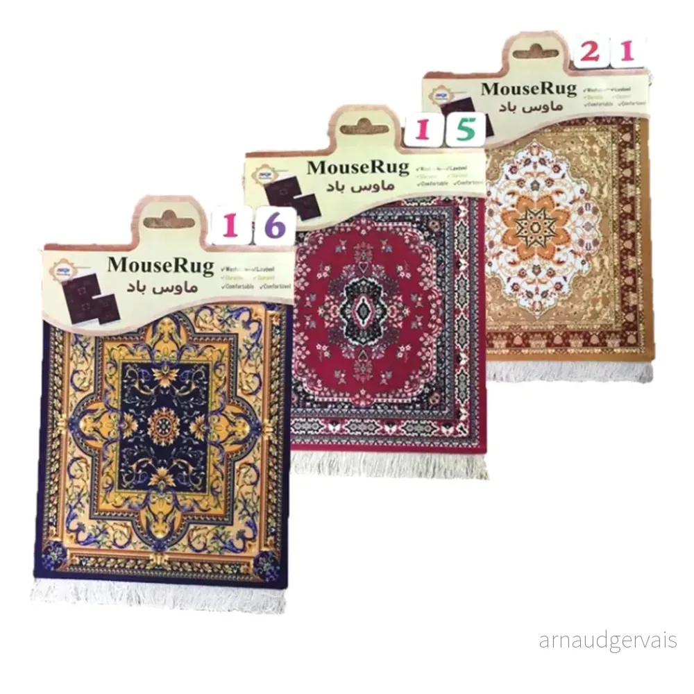 Musematte med vevd teppedesign 28 x 18 cm – Assorterte farger v:5558257