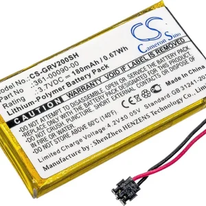 Batteri til 361-00090-00 for Garmin, 3.7V, 180 mAh v:2832047 Batteri til 361-00090-00 for Garmin, 3.7V, 180 mAh v:2832047