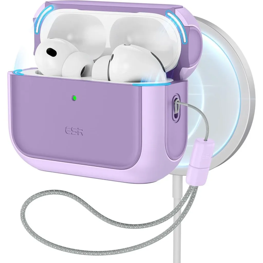 ESR Orbit Halolock MagSafe Deksel for AirPods Pro – Lilla v:2386043 ESR Orbit Halolock MagSafe Deksel for AirPods Pro – Lilla v:2386043