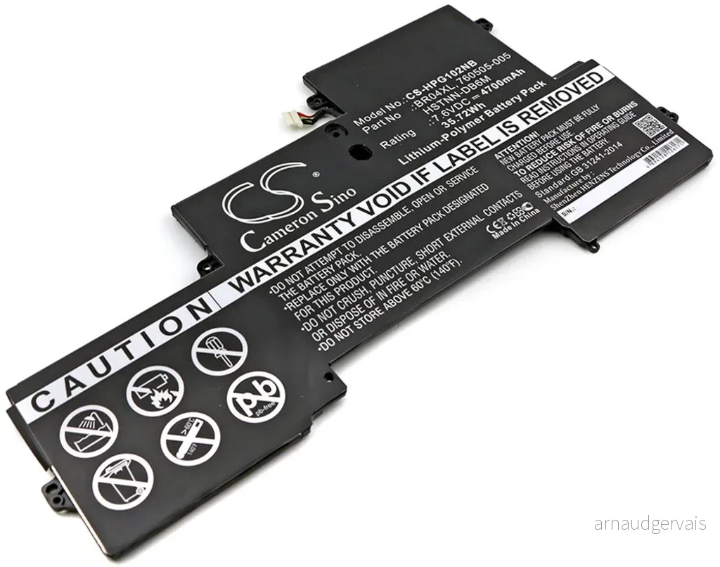 Batteri til Hp EliteBook Folio 1020 G1 M2OX4, 7.6V, 4700 mAh v:1902038
