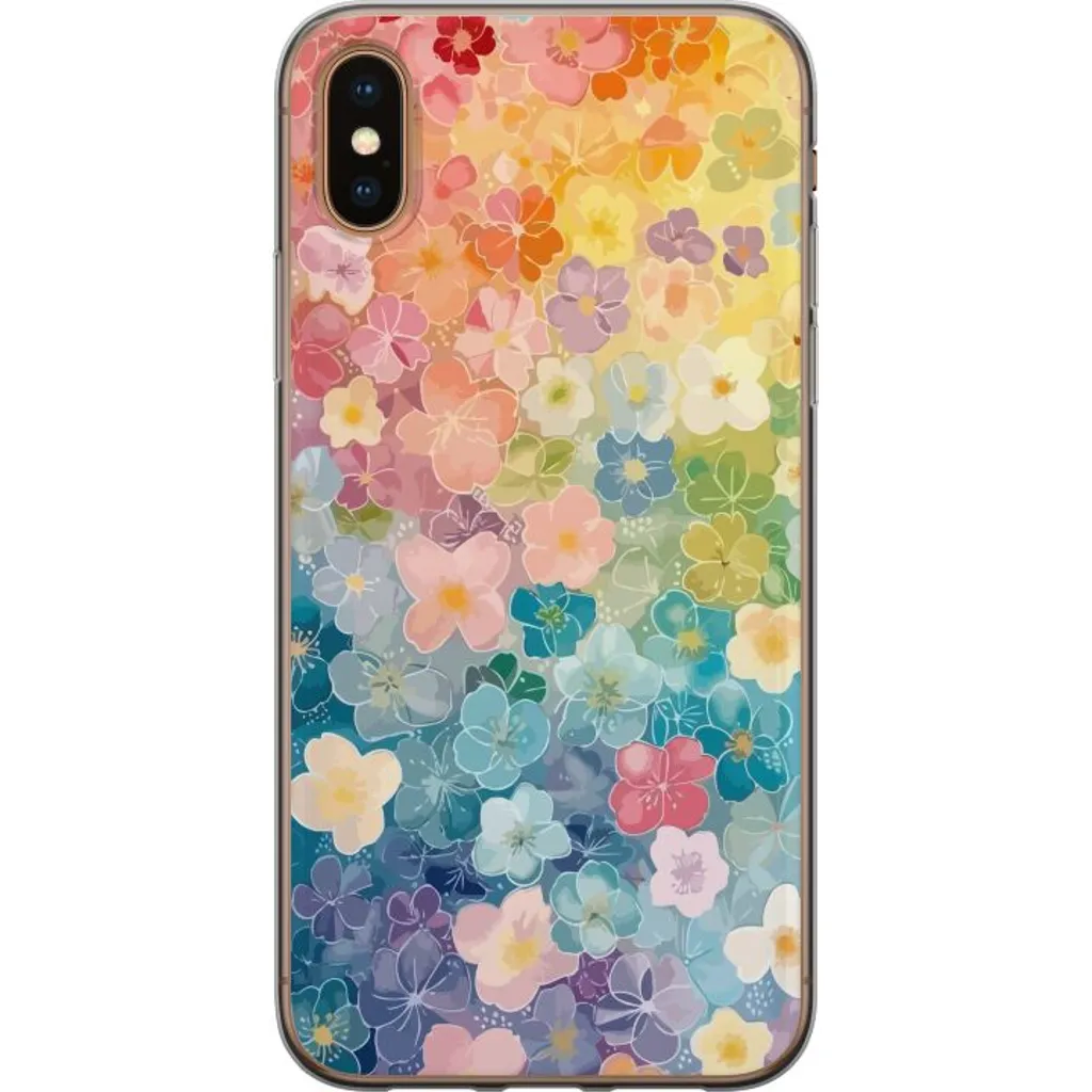 Apple iPhone X Gjennomsiktig Telefondeksel Miniatyrblommor v:5589243
